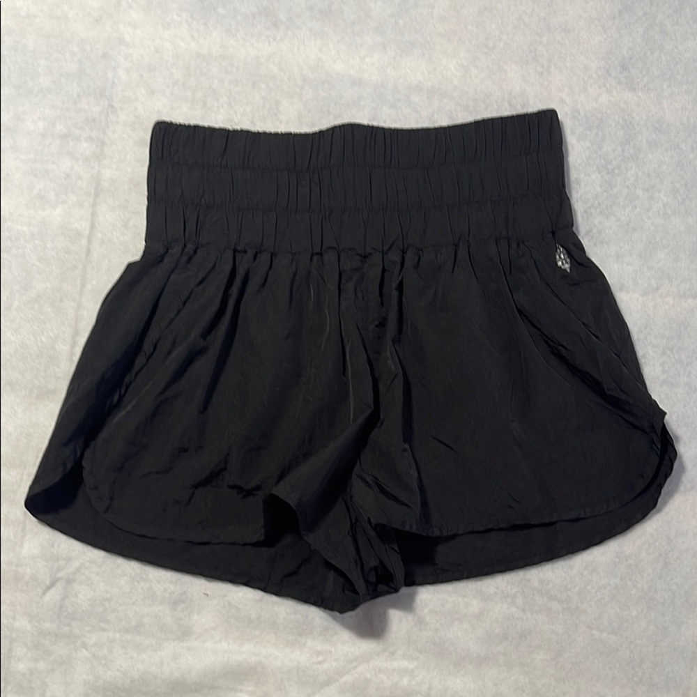 Free People L Movement Black Shorts Running Large Built In Underwear Workout Gym